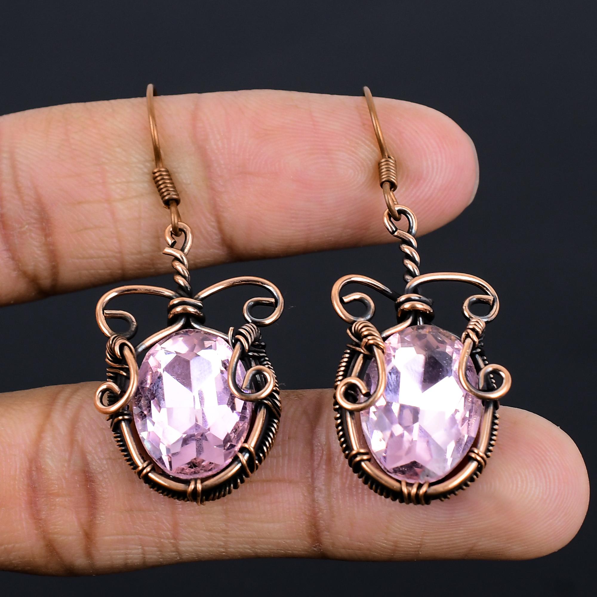 Pink kunzite Earrings Gemstone Jewelry, 999 Copper Wire Wrapped Earrings, Handmade Beautiful Jewelry Earrings 2.55 Inches
Pink kunzite Earrings Gemstone Jewelry, 999 Copper Wire Wrapped Earrings, Handmade Beautiful Jewelry Earrings 2.55 Inches