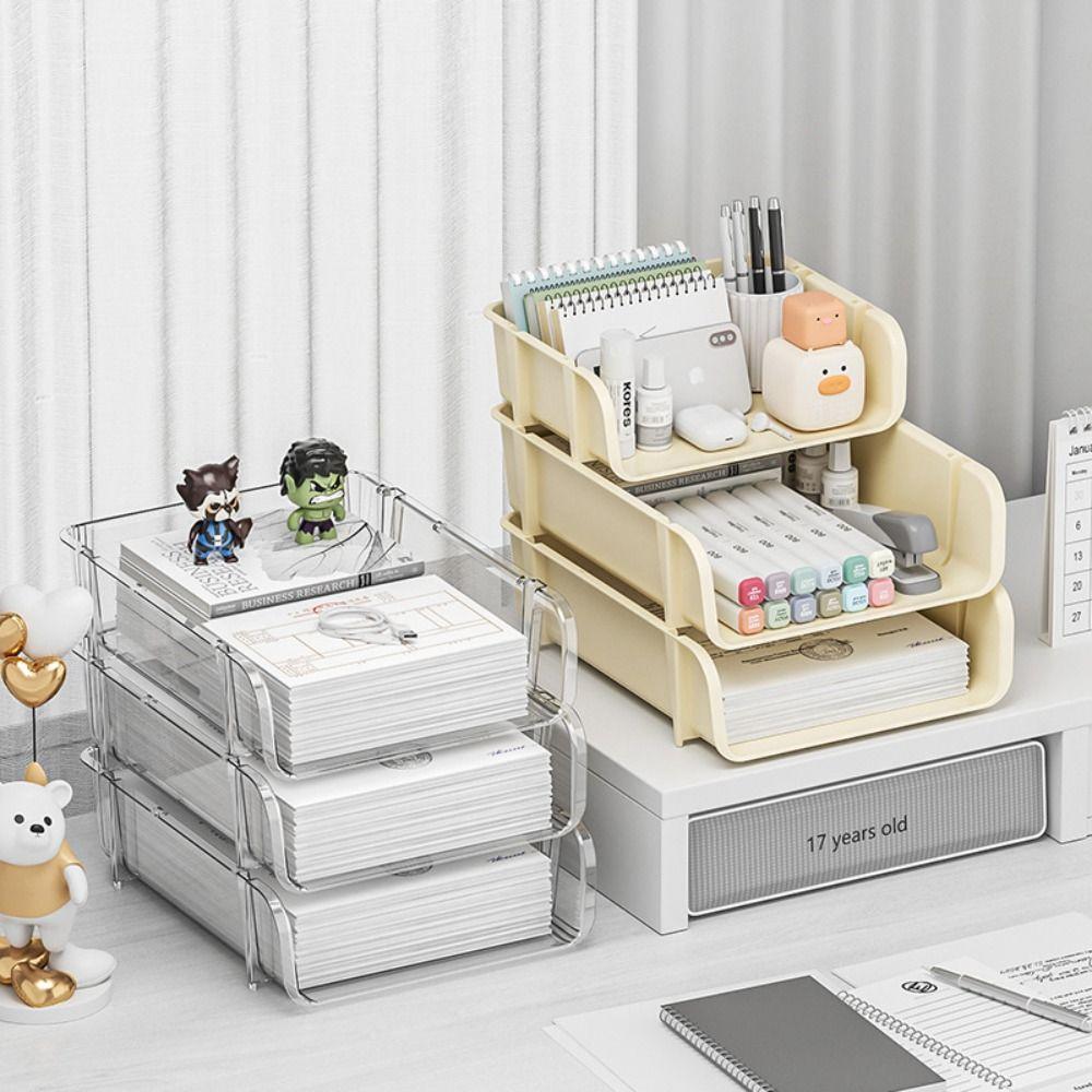 Minimalism A4 File Rack Stackable Desktop Organizer Simple File Storage Tray Magazine 28x20.5x8cm вершковий
Minimalism A4 File Rack Stackable Desktop Organizer Simple File Storage Tray Magazine 28x20.5x8cm вершковий