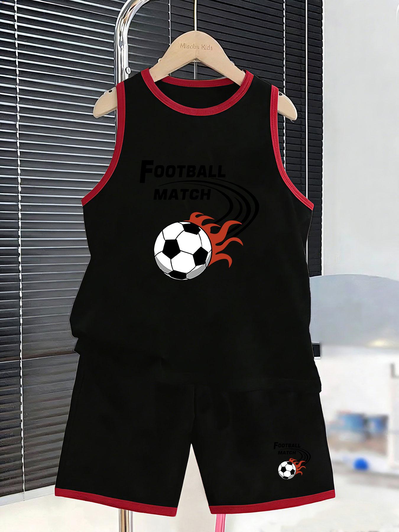 Boys energetic football set with flame soccer print. Breathable sweat-wicking material, sporty matching design for training and daily wear. 7Y чорний
Boys energetic football set with flame soccer print. Breathable sweat-wicking material, sporty matching design for training and daily wear. 7Y чорний