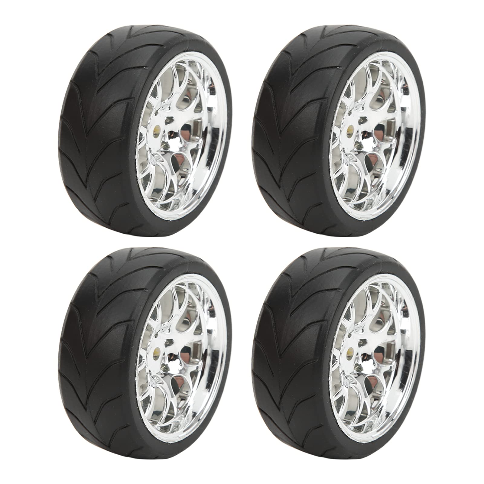 110 RC Wheel Rubber Tires, Deep Rib, Silver, Set of 4, Type B, Compatible Aftermarket Parts for Sports Cars
110 RC Wheel Rubber Tires, Deep Rib, Silver, Set of 4, Type B, Compatible Aftermarket Parts for Sports Cars