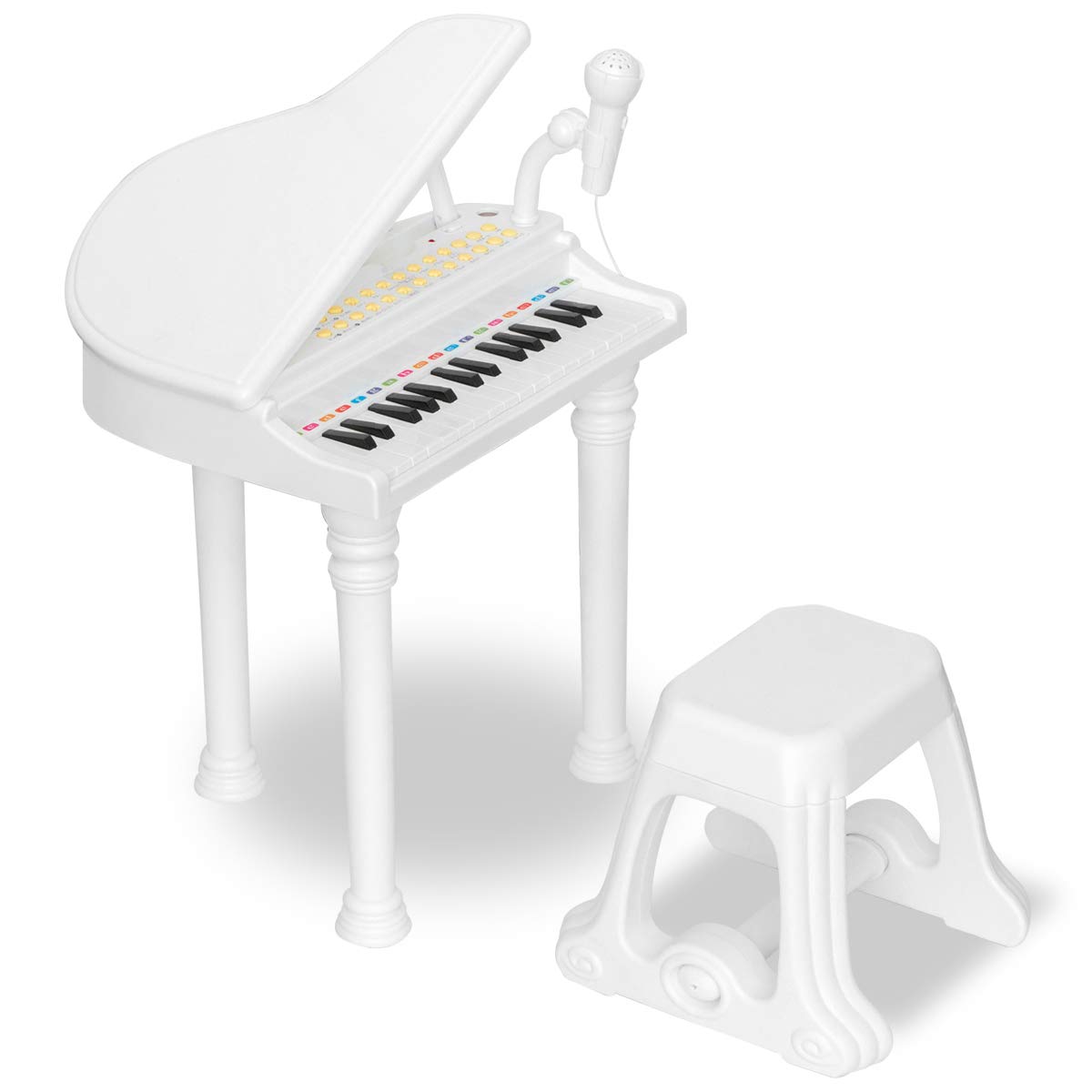 RiZKiZ Grand Piano Mini Piano Обучающая игрушка для детей 3 лет Музыкальный инструмент Игрушечный микрофон со стулом Запись Многофункциональное воспроизведение белый
RiZKiZ Grand Piano Mini Piano Обучающая игрушка для детей 3 лет Музыкальный инструмент Игрушечный микрофон со стулом Запись Многофункциональное воспроизведение белый