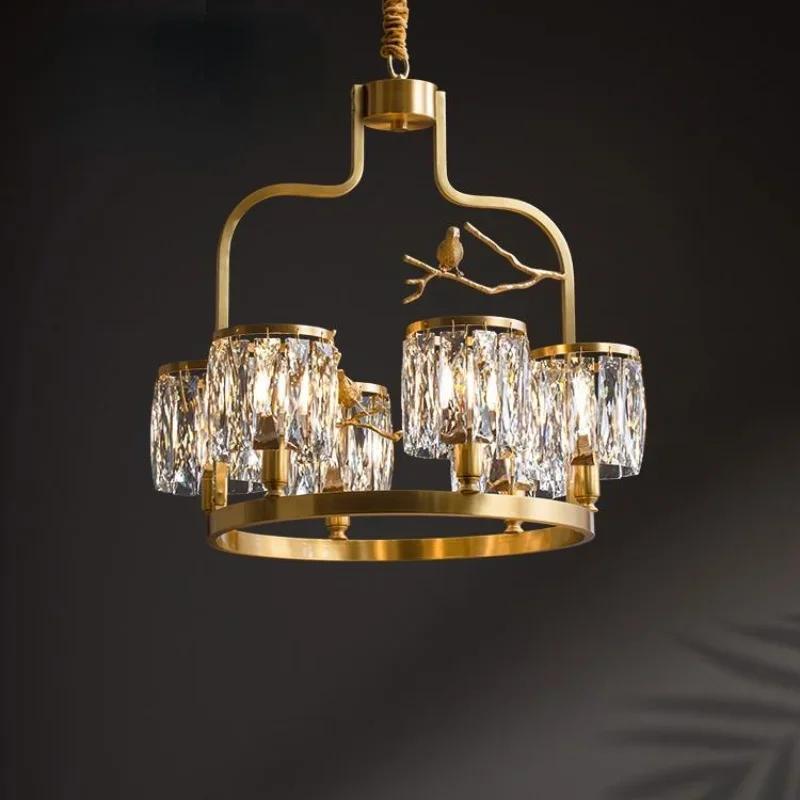 All Copper Classic Luxury Crystal Chandelier Bird Crystal Lamp Living Room Hotel Restaurant Lamp Warm White
All Copper Classic Luxury Crystal Chandelier Bird Crystal Lamp Living Room Hotel Restaurant Lamp Warm White