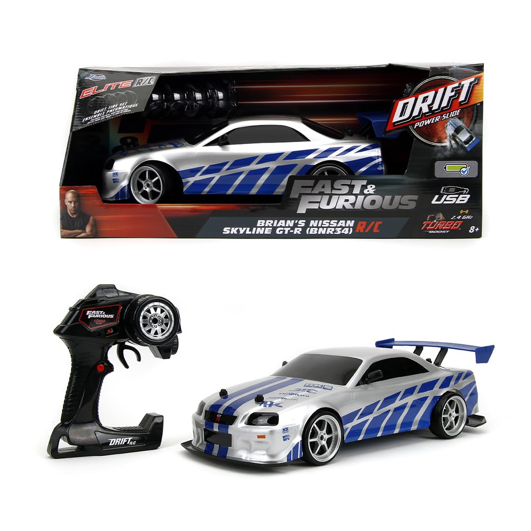 Jada 99701 Toys Fast Furious Nissan Skyline Drift Power Slide RC Radio Remote Control Toy Race Car with Extra & Brian s GT-R (BN34) Tires, 110 Scale, синий
Jada 99701 Toys Fast Furious Nissan Skyline Drift Power Slide RC Radio Remote Control Toy Race Car with Extra & Brian s GT-R (BN34) Tires, 110 Scale, синий