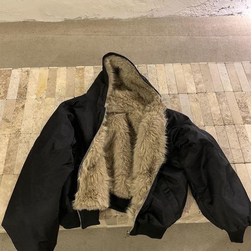 Double-sided heavy-duty hooded fur seat mountain carving fleece thickened cotton jacket zipper jacket men s autumn and winter XL
Double-sided heavy-duty hooded fur seat mountain carving fleece thickened cotton jacket zipper jacket men s autumn and winter XL