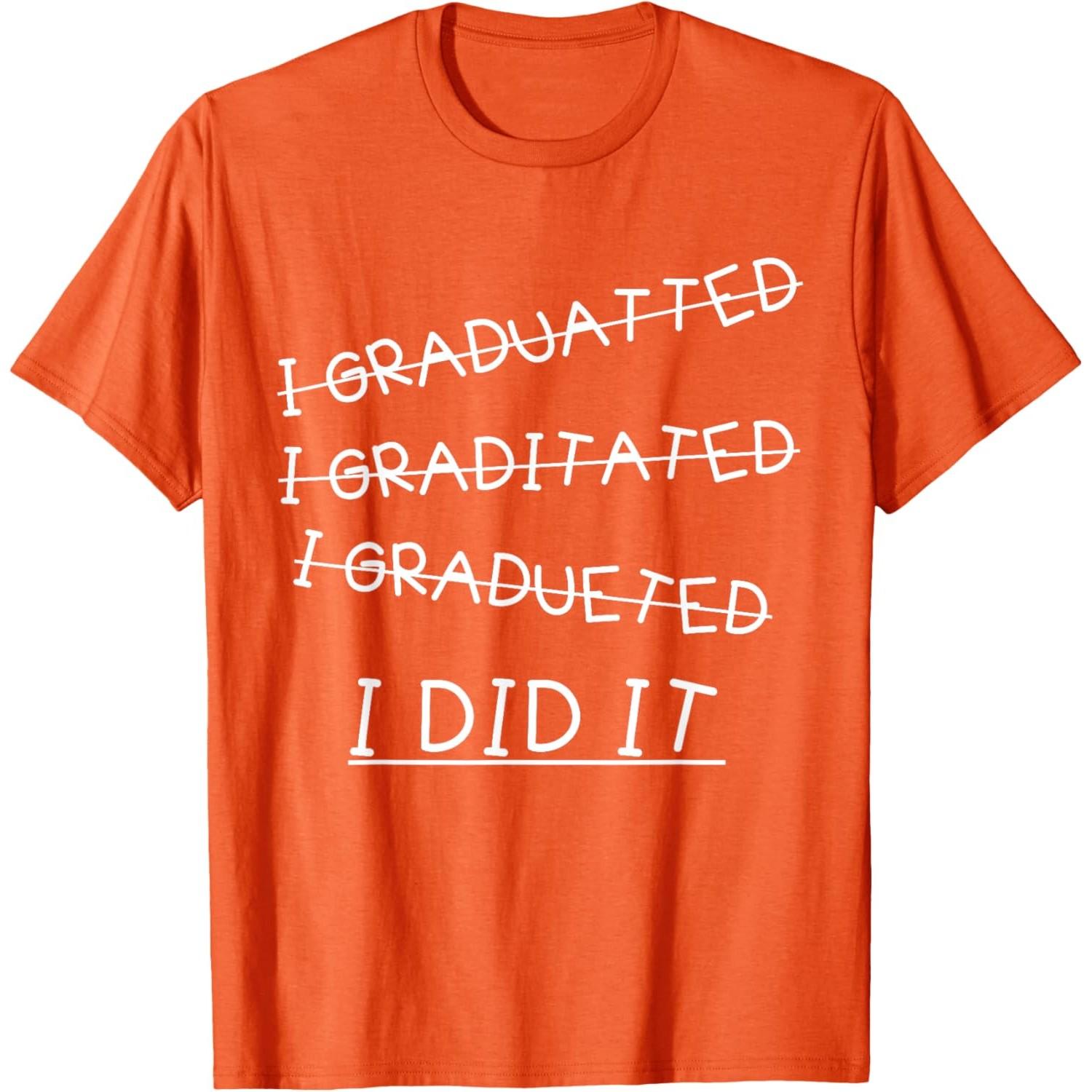 I Did It Funny Graduation Misspelled Words Graphic Short Sleeve Cotton T-Shirt Casual Tee 4XL
I Did It Funny Graduation Misspelled Words Graphic Short Sleeve Cotton T-Shirt Casual Tee 4XL