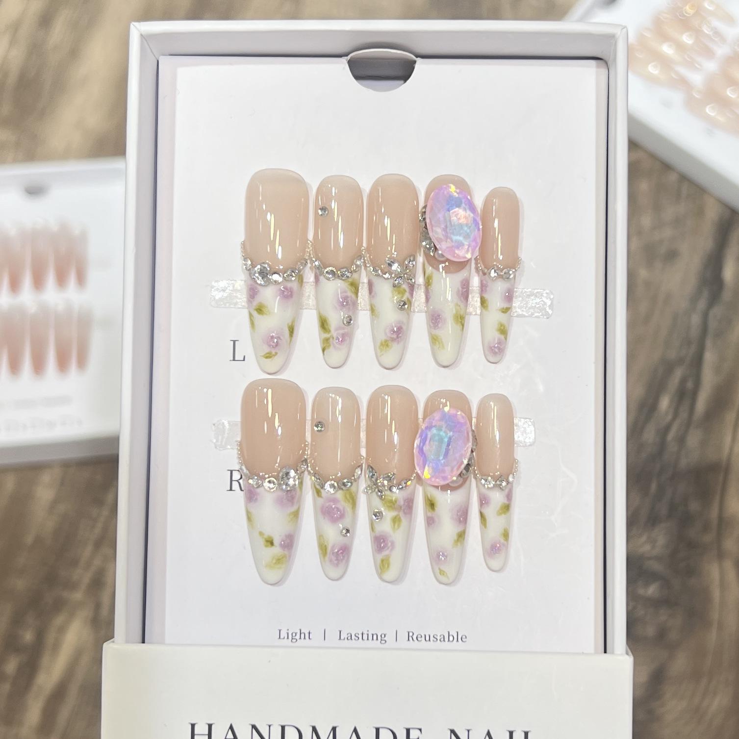 Dorisun Crape Myrtle Wearable Nails - Handmade French Rose with Zircon Diamond Extra Small
Dorisun Crape Myrtle Wearable Nails - Handmade French Rose with Zircon Diamond Extra Small