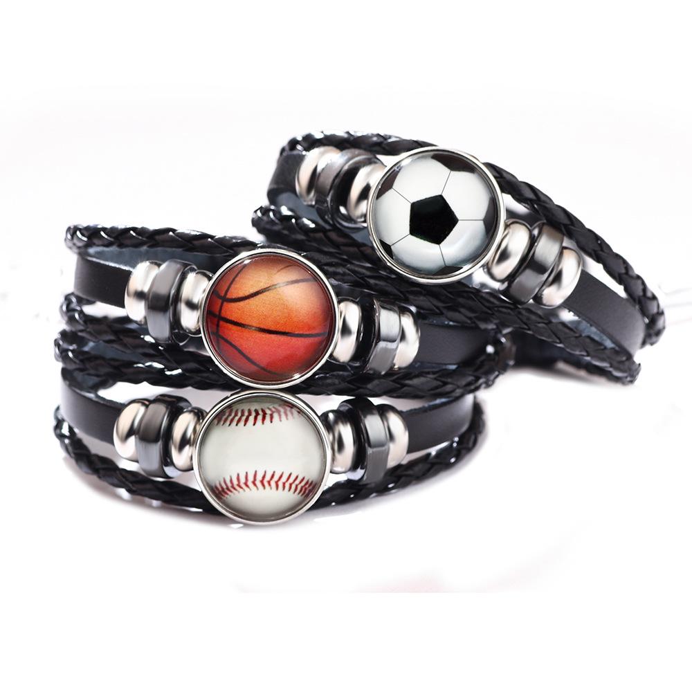Luminous Leather Sports Bracelet: Basketball, Football, Baseball Designs with Glass Buckle
Luminous Leather Sports Bracelet: Basketball, Football, Baseball Designs with Glass Buckle