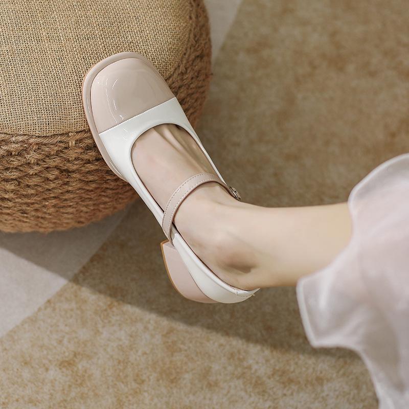 Color matching light mouth thick heel single shoes women s medium heel Doudou shoes Mary Jane one-word belt single shoes 34 чорний
Color matching light mouth thick heel single shoes women s medium heel Doudou shoes Mary Jane one-word belt single shoes 34 чорний