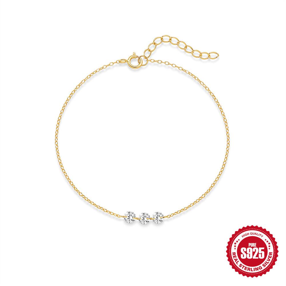 925 Sterling Silver Fashionable Simple Zircon Splicing Anklet Women S Original Design Chain Jewelry Summer Accessories 925 silver золотий
925 Sterling Silver Fashionable Simple Zircon Splicing Anklet Women S Original Design Chain Jewelry Summer Accessories 925 silver золотий