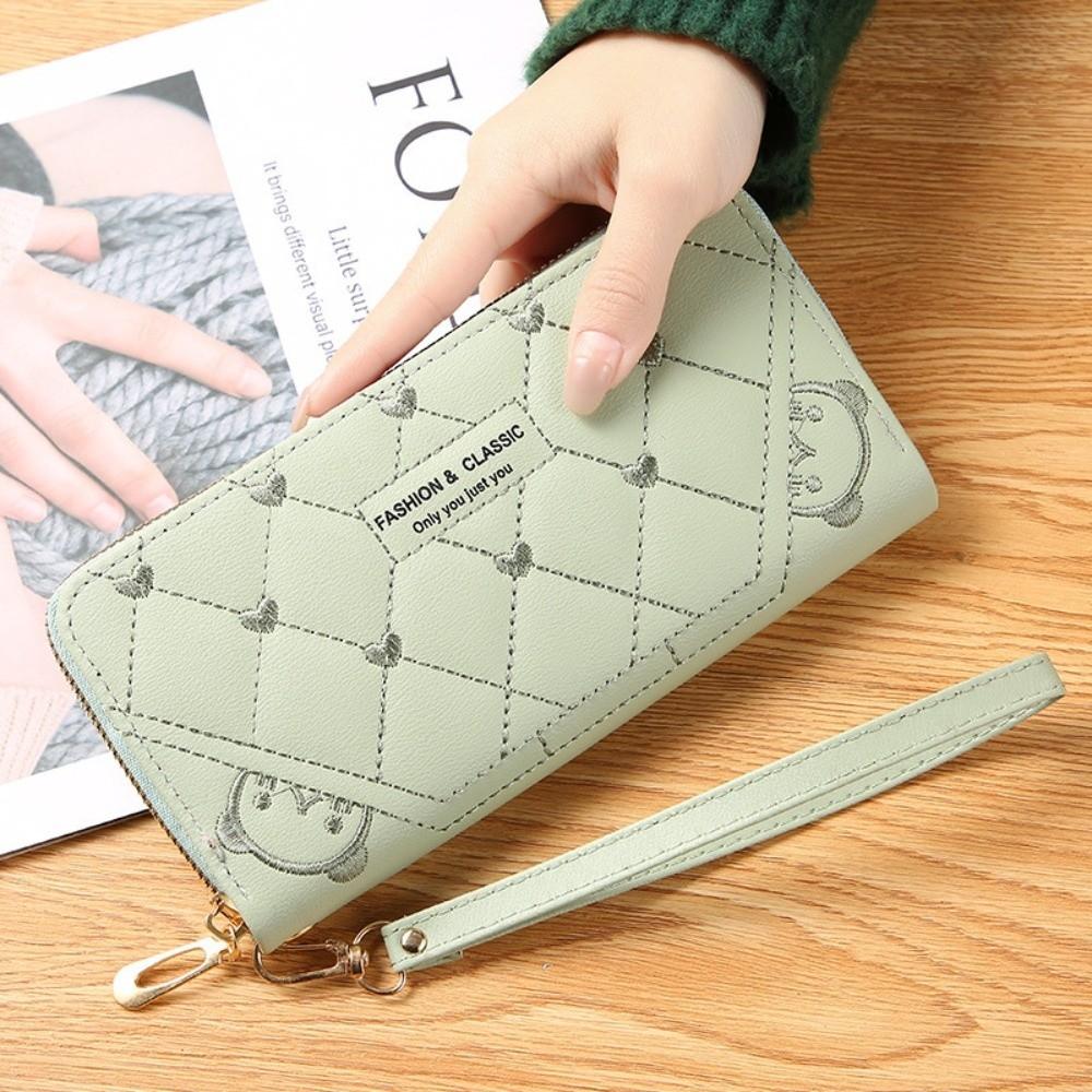 Fashion PU Leather Long Wallet Zipper Large Capacity Coin Purse Embroidery Wristlet Handbag Women зелений
Fashion PU Leather Long Wallet Zipper Large Capacity Coin Purse Embroidery Wristlet Handbag Women зелений
