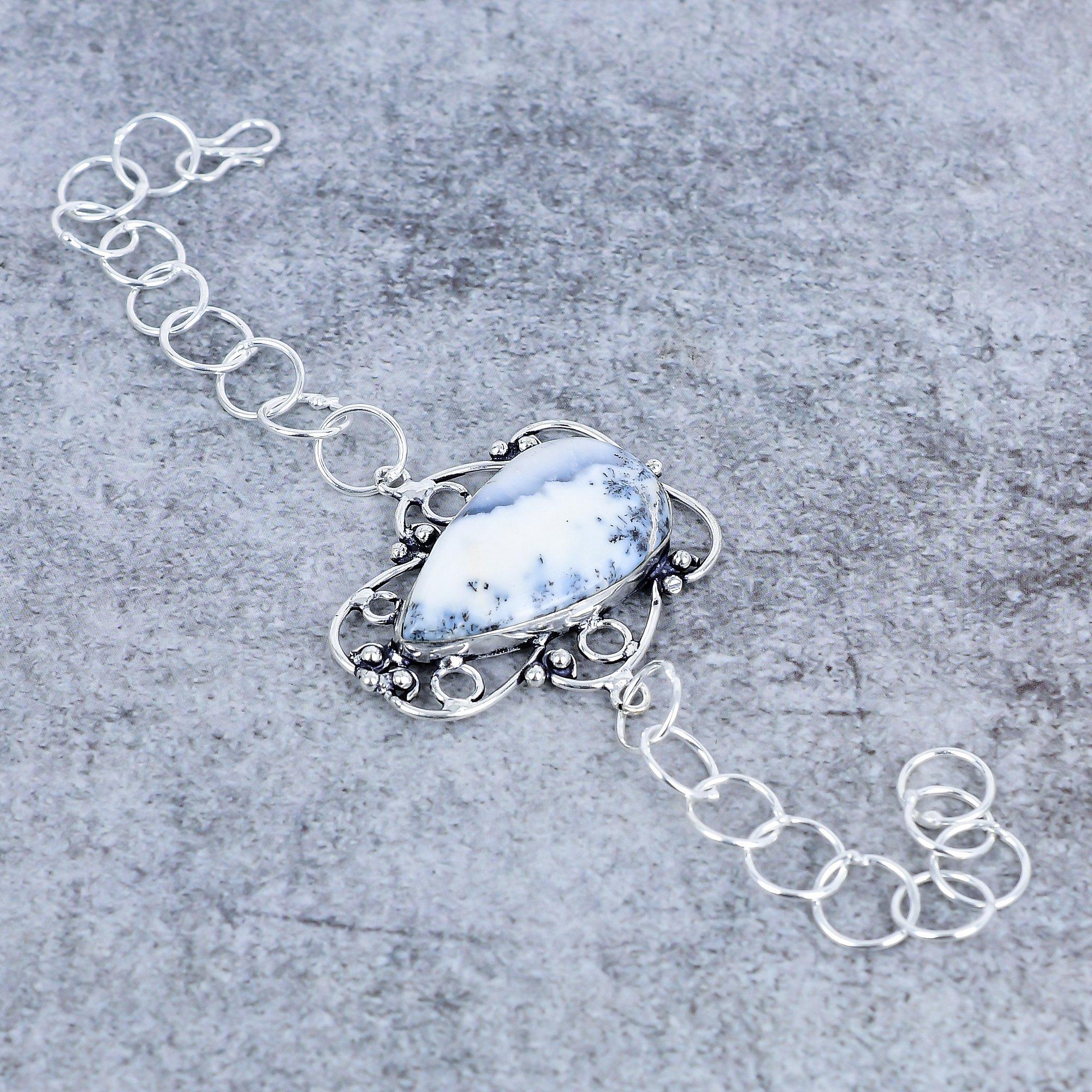 Dendrite Opal Gemstone Handmade 925 Sterling Silver Bracelet 7-8 M-2728
Dendrite Opal Gemstone Handmade 925 Sterling Silver Bracelet 7-8 M-2728