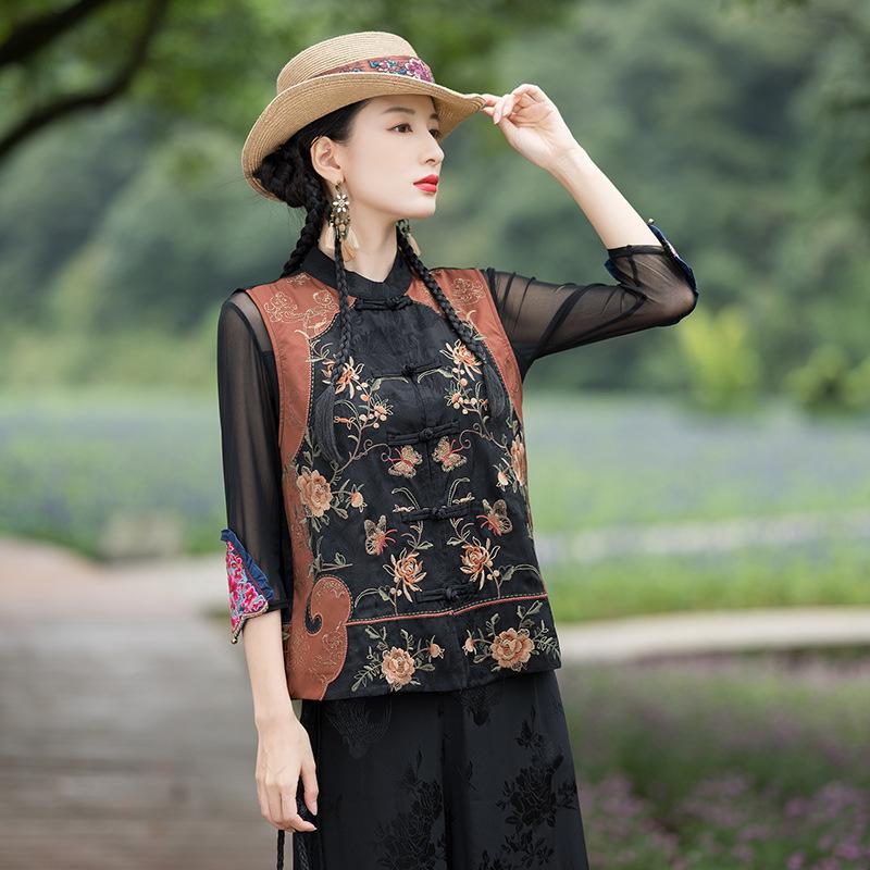 Женский этнический кардиган-жилет без рукавов с вышивкой и застежкой на пуговицы-лягушки, 2025 XL чёрный
Женский этнический кардиган-жилет без рукавов с вышивкой и застежкой на пуговицы-лягушки, 2025 XL чёрный