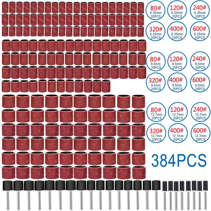 XCAN 384pcs Sanding Drum Set 80/120/240/320/400/600 Grit Sanding Bands with Mandrel for Dremel Rotary Tools Abrasive Tools
XCAN 384pcs Sanding Drum Set 80/120/240/320/400/600 Grit Sanding Bands with Mandrel for Dremel Rotary Tools Abrasive Tools