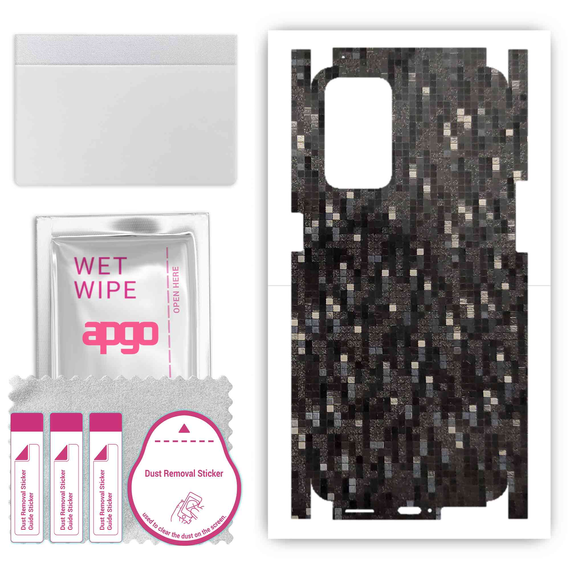 apgo Protective Skin Sticker for the back+sides compatible with Oppo Reno 6 5G, Full Wrap Film, Foil, Vinyl - Pattern Carbon Black Pixel
apgo Protective Skin Sticker for the back+sides compatible with Oppo Reno 6 5G, Full Wrap Film, Foil, Vinyl - Pattern Carbon Black Pixel