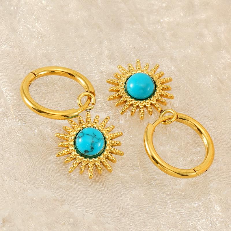 Серьги-подсолнухи из нержавеющей стали ретро-голубого и бирюзового цвета 2023 года - Европейская и американская мода 18K
Серьги-подсолнухи из нержавеющей стали ретро-голубого и бирюзового цвета 2023 года - Европейская и американская мода 18K