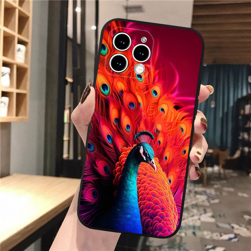Чехол для телефона с изображением павлина для iphone 15 14 Pro Max 13 12 11 Pro Max XSMax XR 12 13 mini 14 Plus iphone 14Pro