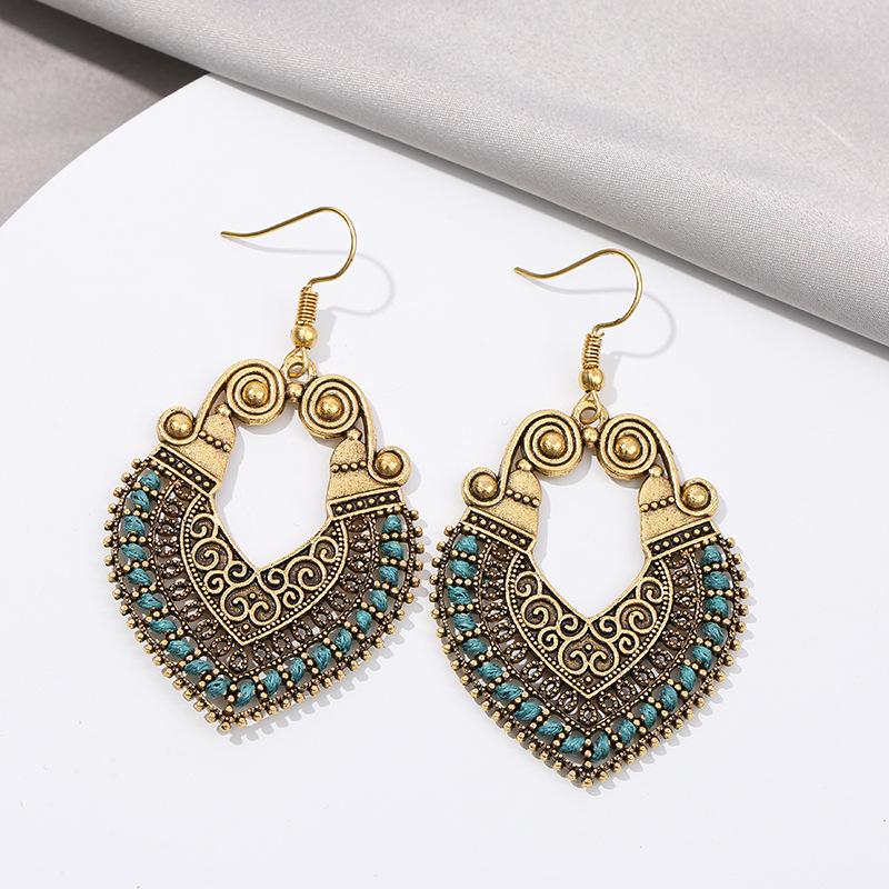 Bohemian Ethnic Heart Braided Hook Hanging Dangle Earrings for Women Vintage Hollow Antique Gold Color Earrings Jhumka Jewelry павлин голубой
Bohemian Ethnic Heart Braided Hook Hanging Dangle Earrings for Women Vintage Hollow Antique Gold Color Earrings Jhumka Jewelry павлин голубой
