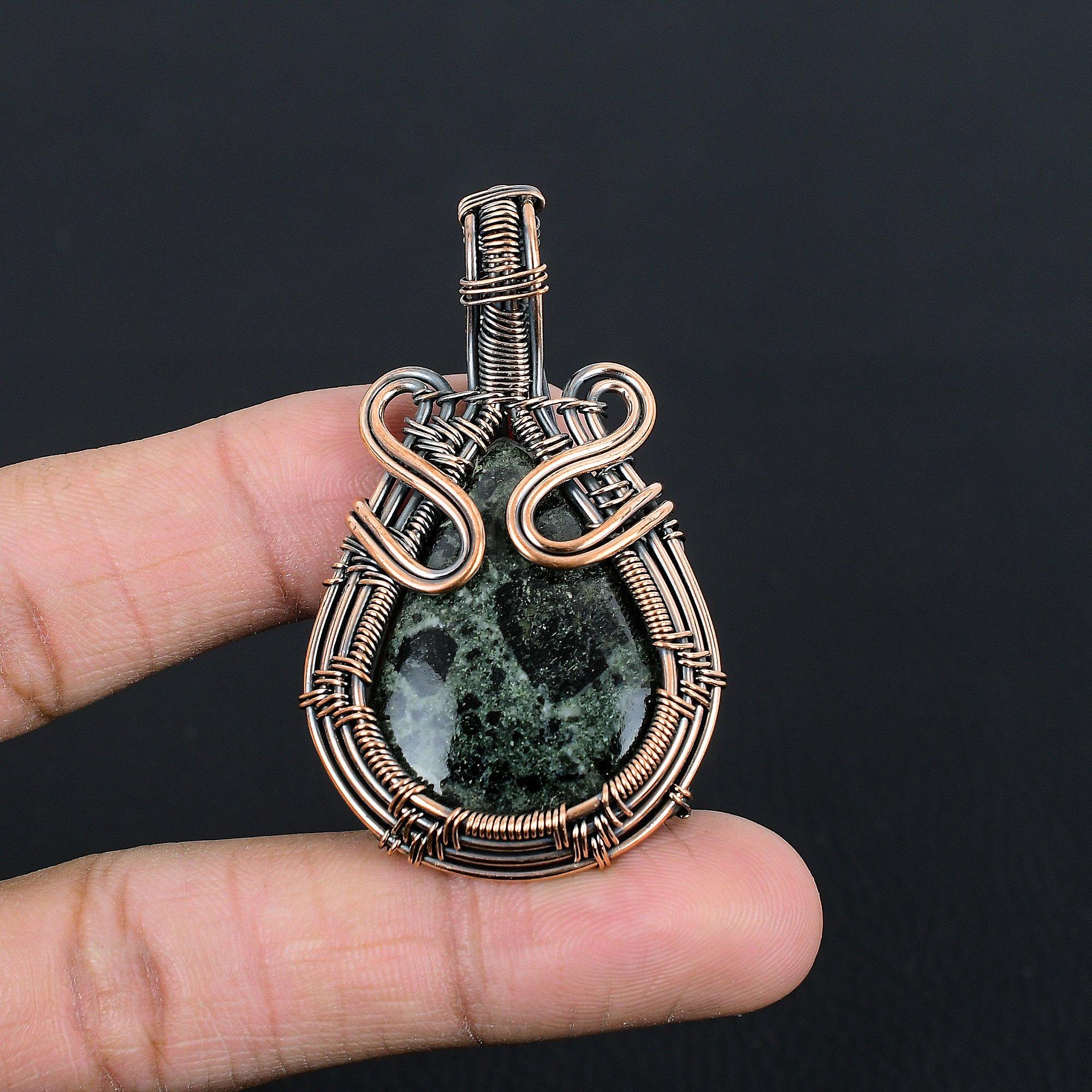 Kambaba Jasper Handmade Gemstone Pendant, 999 Copper Wire Wrapped Pendant Unique Design Jewelry, For Thanksgiving 2.55 Inches
Kambaba Jasper Handmade Gemstone Pendant, 999 Copper Wire Wrapped Pendant Unique Design Jewelry, For Thanksgiving 2.55 Inches