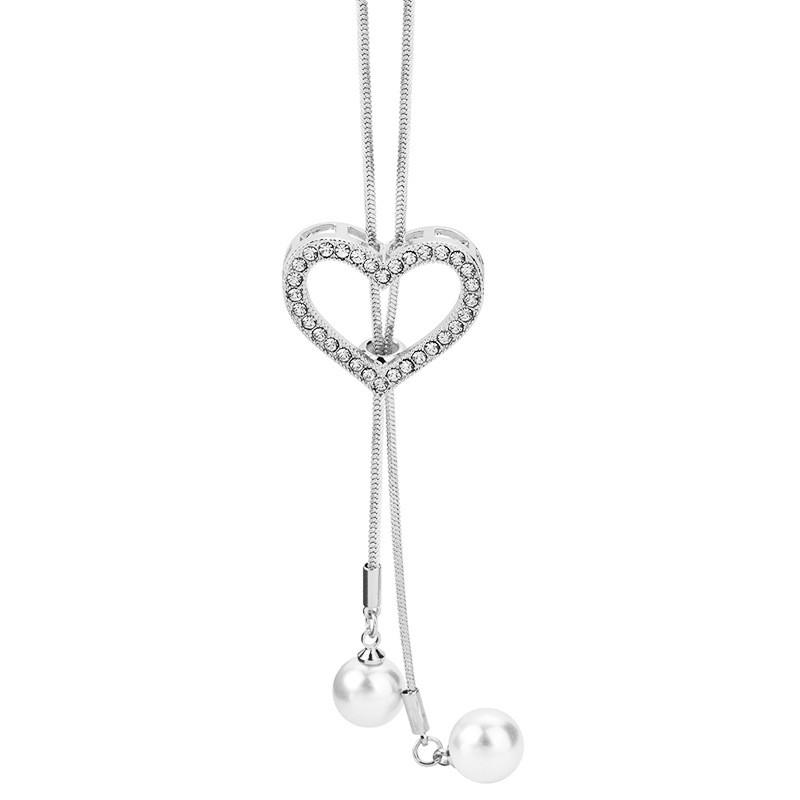 Love Heart Pearl Tassel Long Necklace With Crystals For Women Autumn Winter Fashion Accessory срібний
Love Heart Pearl Tassel Long Necklace With Crystals For Women Autumn Winter Fashion Accessory срібний