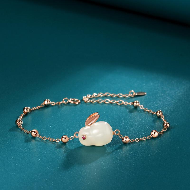 Браслет из нефрита Хэтянь «Нефритовый кролик» - Женский аксессуар класса люкс, привлекающий богатство, символ года Кролика 925 Silver розового золота
Браслет из нефрита Хэтянь «Нефритовый кролик» - Женский аксессуар класса люкс, привлекающий богатство, символ года Кролика 925 Silver розового золота