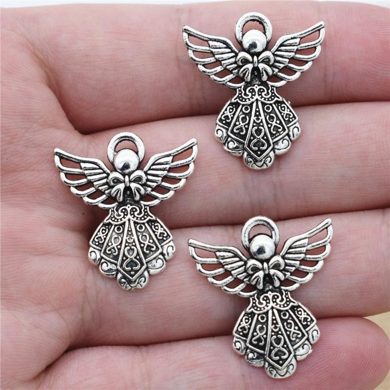 10pcs 27*24mm Antique Silver Color Wing Guardian Angel Charms Beads Pendants for DIY Handmade Bracelet Necklace Jewelry Making
10pcs 27*24mm Antique Silver Color Wing Guardian Angel Charms Beads Pendants for DIY Handmade Bracelet Necklace Jewelry Making