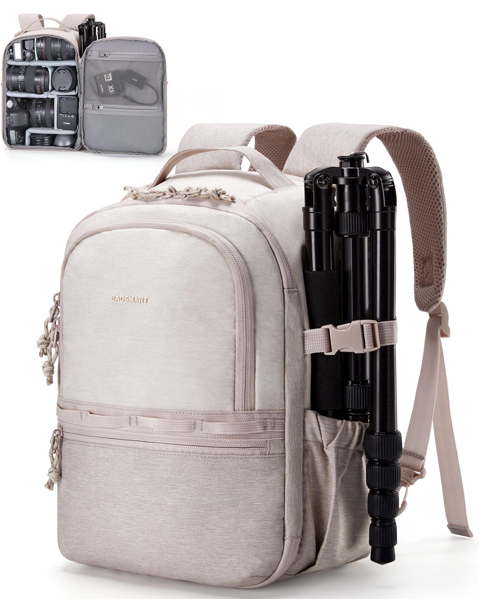 BAGSMART Camera Backpack for Photographers DSLR SLR Camera Backpacks Waterproof Backpack Fit up to 12.9 iPad with Tripod Holder L25.9W16H36CM бежевый
BAGSMART Camera Backpack for Photographers DSLR SLR Camera Backpacks Waterproof Backpack Fit up to 12.9 iPad with Tripod Holder L25.9W16H36CM бежевый