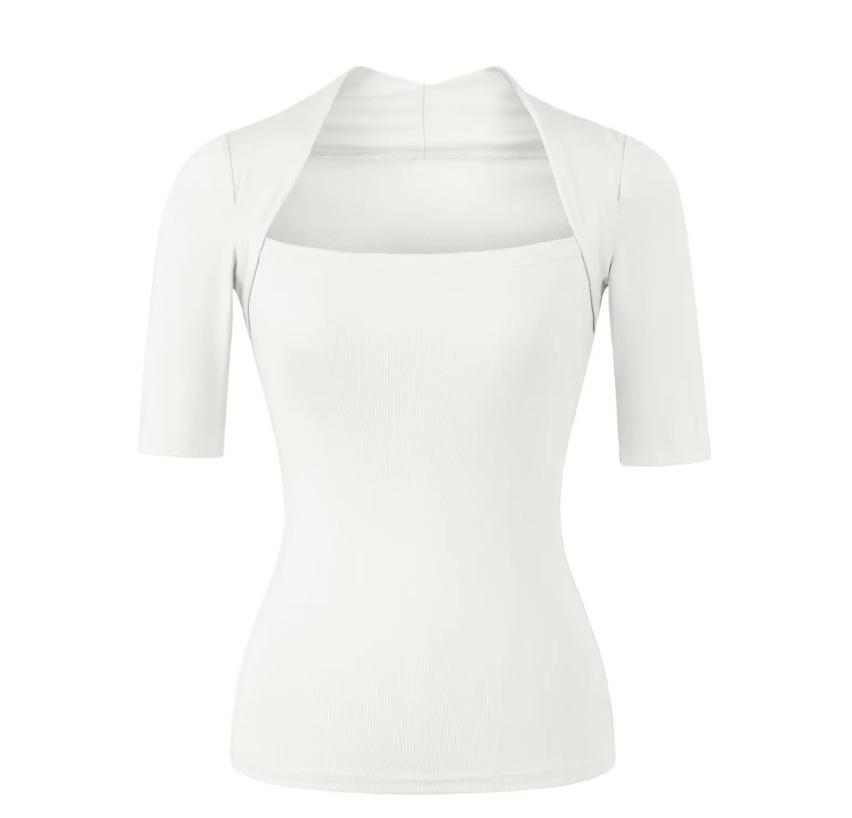Light Gray Square Neck Slim Fit T-Shirt for Women - Short Sleeve, Waist Cinched, Ideal for Spring/Autumn Small
Light Gray Square Neck Slim Fit T-Shirt for Women - Short Sleeve, Waist Cinched, Ideal for Spring/Autumn Small