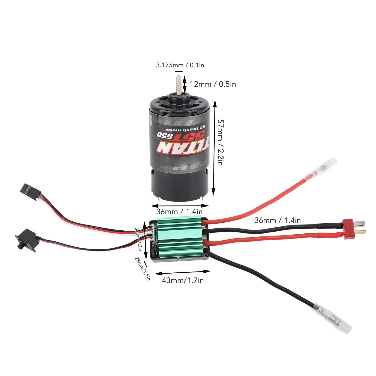 550 55T Brushed Motor 320A Brushed ESC Set Efficient Waterproof Universal for RC Crawler Car Boat
550 55T Brushed Motor 320A Brushed ESC Set Efficient Waterproof Universal for RC Crawler Car Boat