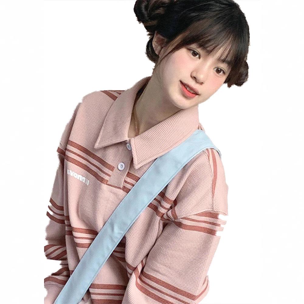 Women s Retro Waffle Polo Collar Sweatshirt - Autumn/Spring Loose Fit College Style Pullover, Small Size 2XL (140-160 lbs)
Women s Retro Waffle Polo Collar Sweatshirt - Autumn/Spring Loose Fit College Style Pullover, Small Size 2XL (140-160 lbs)