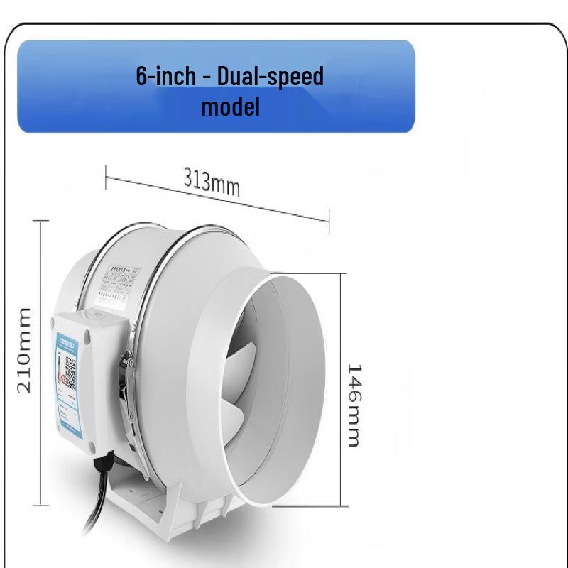 OLOEY 6-inch Dual-Speed Diagonal Flow Kitchen Exhaust Fan
OLOEY 6-inch Dual-Speed Diagonal Flow Kitchen Exhaust Fan