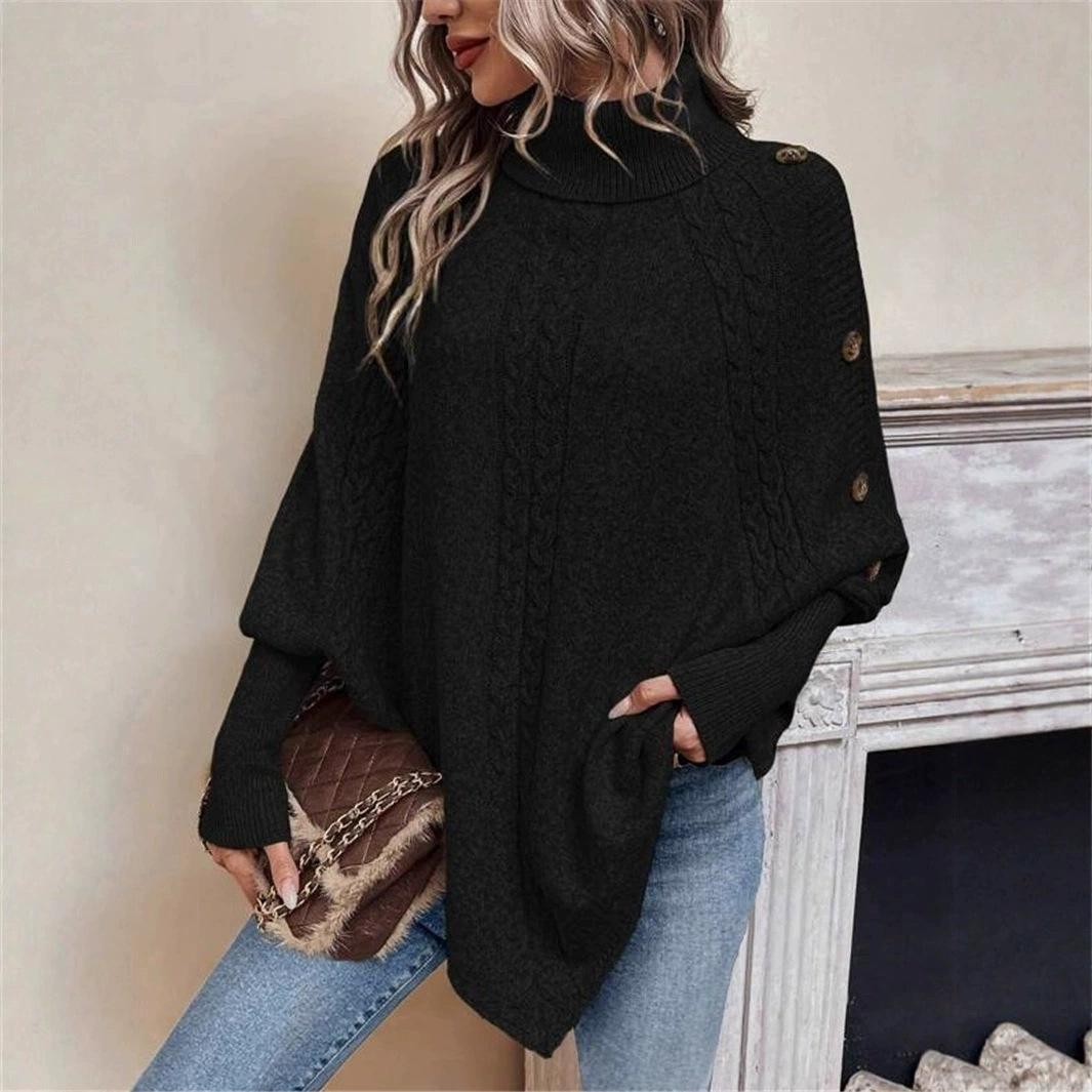 New Twisted Flower Women s Sweater High Collar Button Decorative Long Sleeve Bat Coat one size fits all чорний
New Twisted Flower Women s Sweater High Collar Button Decorative Long Sleeve Bat Coat one size fits all чорний