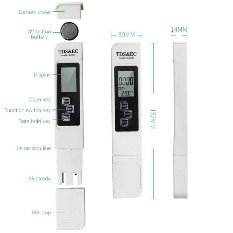 Цифровой тестер качества воды TDS EC Meter Range 0-9990 Многофункциональный измеритель температуры чистоты воды Тестер TEMP PPM
Цифровой тестер качества воды TDS EC Meter Range 0-9990 Многофункциональный измеритель температуры чистоты воды Тестер TEMP PPM
