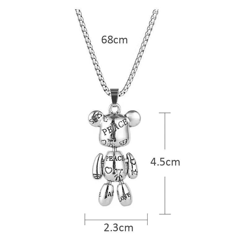 Movable Bear Pendant Necklace Hip Hop Men and Women Punk Couple Sweater Chain Female Bracelet Earring Jewelry Gifts
Movable Bear Pendant Necklace Hip Hop Men and Women Punk Couple Sweater Chain Female Bracelet Earring Jewelry Gifts
