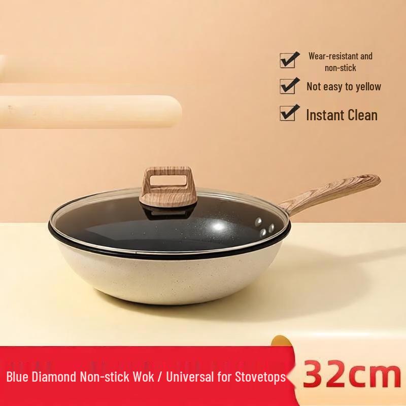 32cm Flat Bottom Ceramic Non-stick Wok with Lid
32cm Flat Bottom Ceramic Non-stick Wok with Lid
