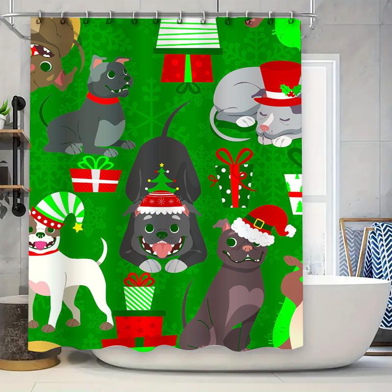 Green Christmas-Themed Shower Curtain Featuring Festive Dogs And Cats With Gifts Bathroom Decor For Holiday Season #Bathroomdeco W60H190(CM)-1 Pcs
Green Christmas-Themed Shower Curtain Featuring Festive Dogs And Cats With Gifts Bathroom Decor For Holiday Season #Bathroomdeco W60H190(CM)-1 Pcs