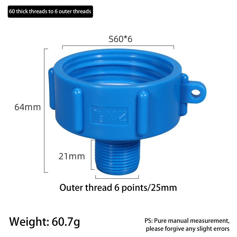 60mm IBC Tank Adapter Fine Thread Water Pipe Connector for 2 3 4 Inch Portable Liquid Storage and Use
60mm IBC Tank Adapter Fine Thread Water Pipe Connector for 2 3 4 Inch Portable Liquid Storage and Use