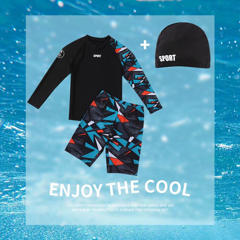 2025 Teen Long Sleeve Two-Piece Swimsuit with Five-Point Pants for Overweight Boys Size 140
2025 Teen Long Sleeve Two-Piece Swimsuit with Five-Point Pants for Overweight Boys Size 140