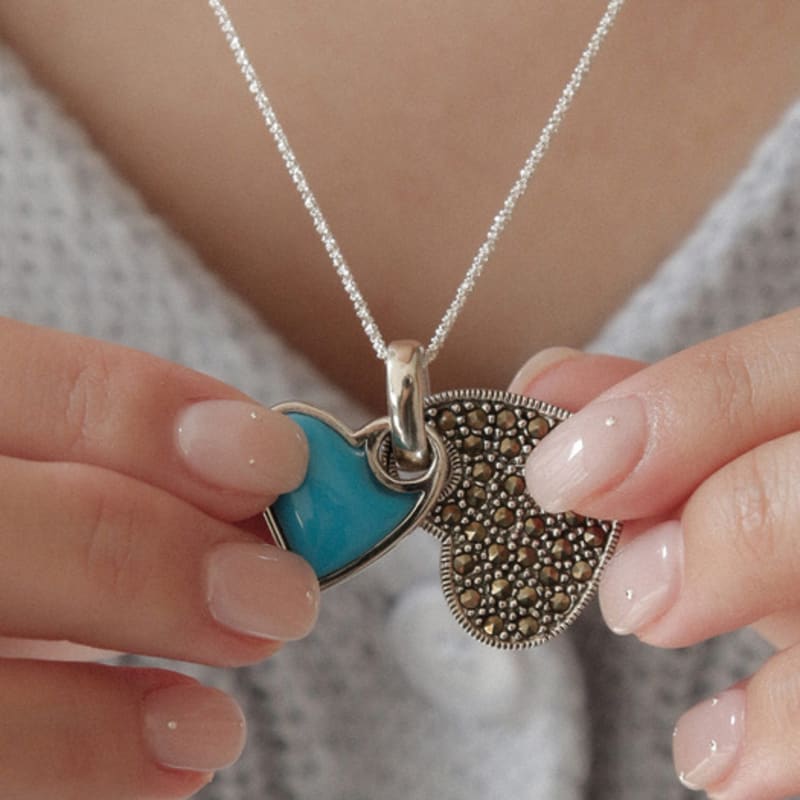 J.Lauren Heart Turquoise Marcasite Silver Necklace Bn0540 single type
J.Lauren Heart Turquoise Marcasite Silver Necklace Bn0540 single type