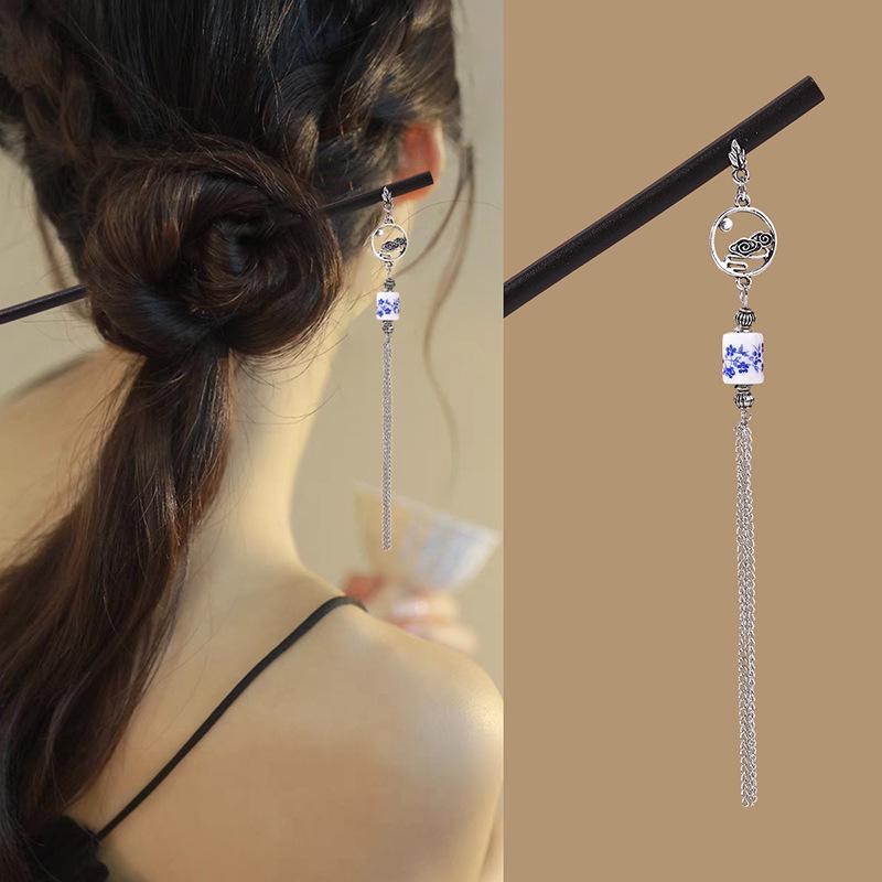 Antique Style Wooden Hairpin with Tassel - Imitation Ebony, Hanfu Updo Accessory for Women
Antique Style Wooden Hairpin with Tassel - Imitation Ebony, Hanfu Updo Accessory for Women
