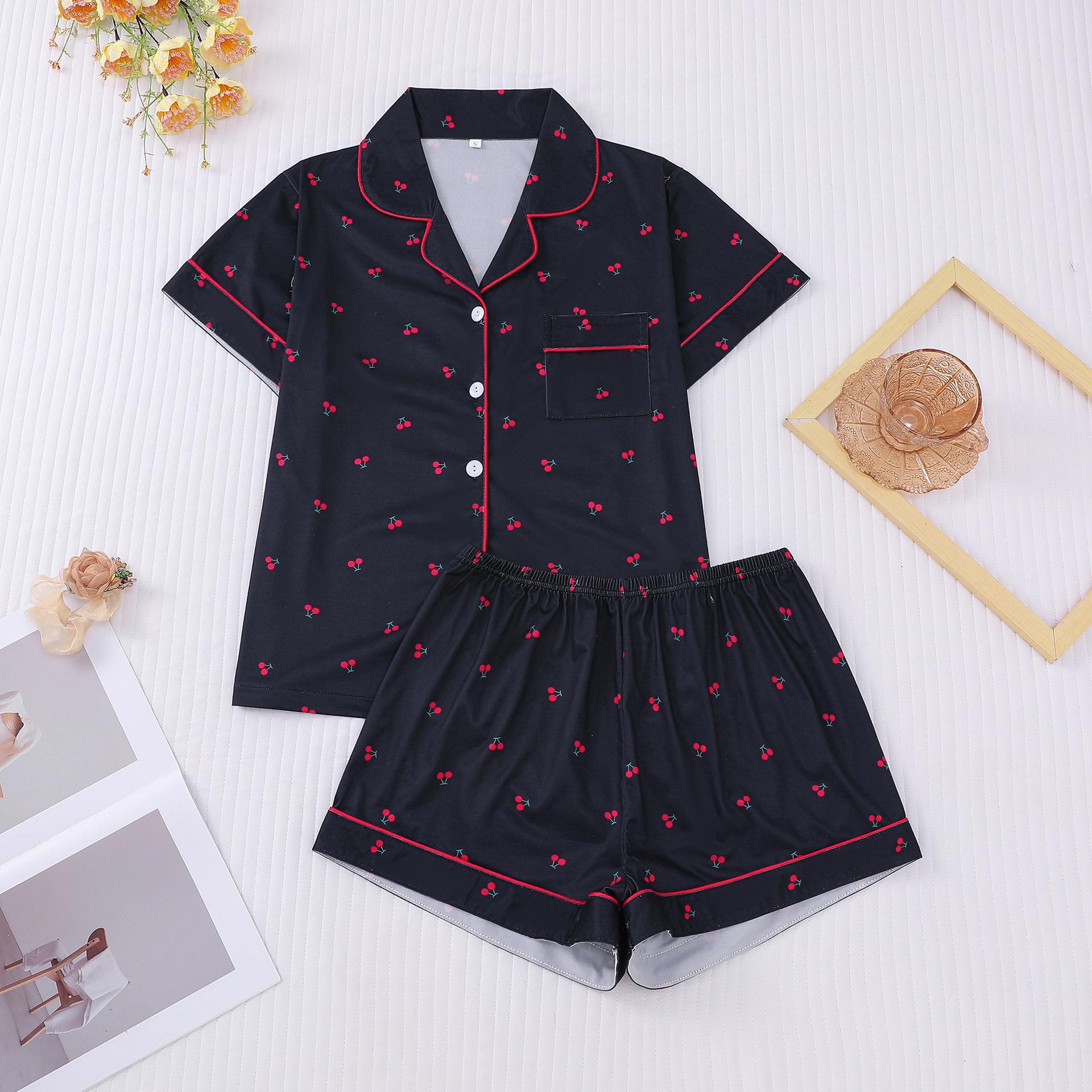 Cherry Print Women s Pajama Set - Short Sleeve & Shorts, European & American Style Home Wear 2X Large чёрный
Cherry Print Women s Pajama Set - Short Sleeve & Shorts, European & American Style Home Wear 2X Large чёрный