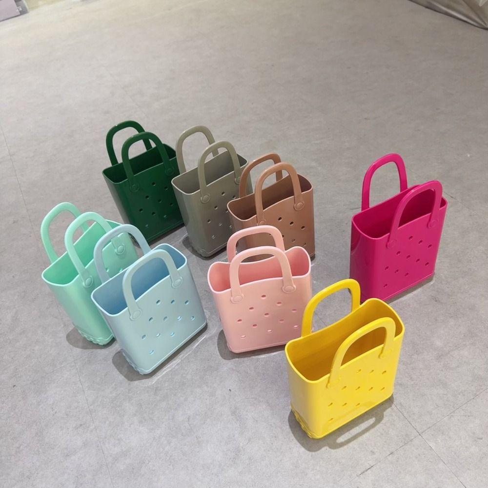 Waterproof Summer Beach Bag Leisure Candy Colored Handbags PVC Handbags with Hole Vacation білий
Waterproof Summer Beach Bag Leisure Candy Colored Handbags PVC Handbags with Hole Vacation білий