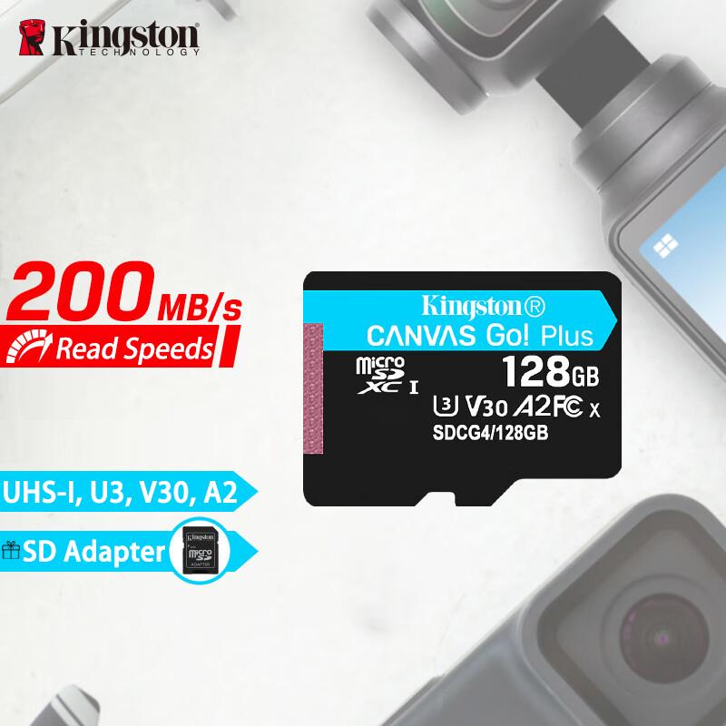Kingston SDCG4 128GB Micro SD Card 64GB 256GB 512GB TF Card Memory Card SDXC Canvas Go Plus with Adapter Max 200Mb/s Flash TF Card UAV Camera 128GB
Kingston SDCG4 128GB Micro SD Card 64GB 256GB 512GB TF Card Memory Card SDXC Canvas Go Plus with Adapter Max 200Mb/s Flash TF Card UAV Camera 128GB