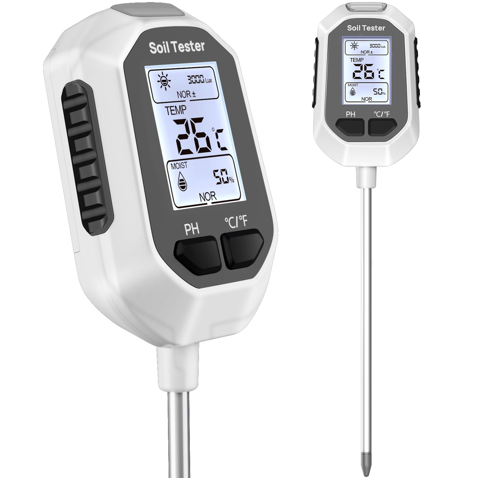 5-in-1 Soil Moisture Meter Digital Plant Temperature/Soil Moisture/pH Meter/Sunlight Intensity/Soil Fertility Backlight LCD Display Soil Test Meter fo
5-in-1 Soil Moisture Meter Digital Plant Temperature/Soil Moisture/pH Meter/Sunlight Intensity/Soil Fertility Backlight LCD Display Soil Test Meter fo
