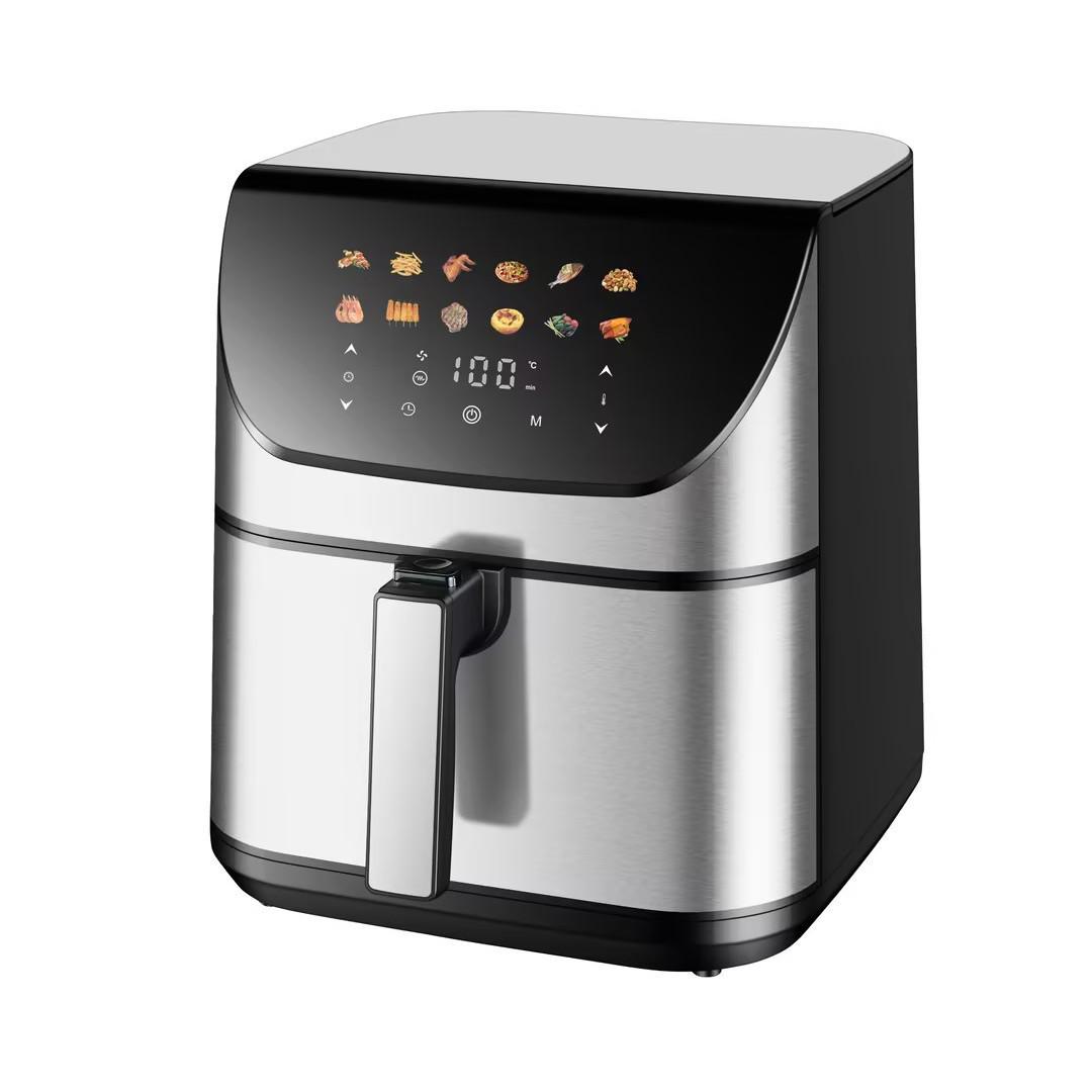 Stainless Steel Touch Control Air Fryer with Timer and Frying Basket
Stainless Steel Touch Control Air Fryer with Timer and Frying Basket