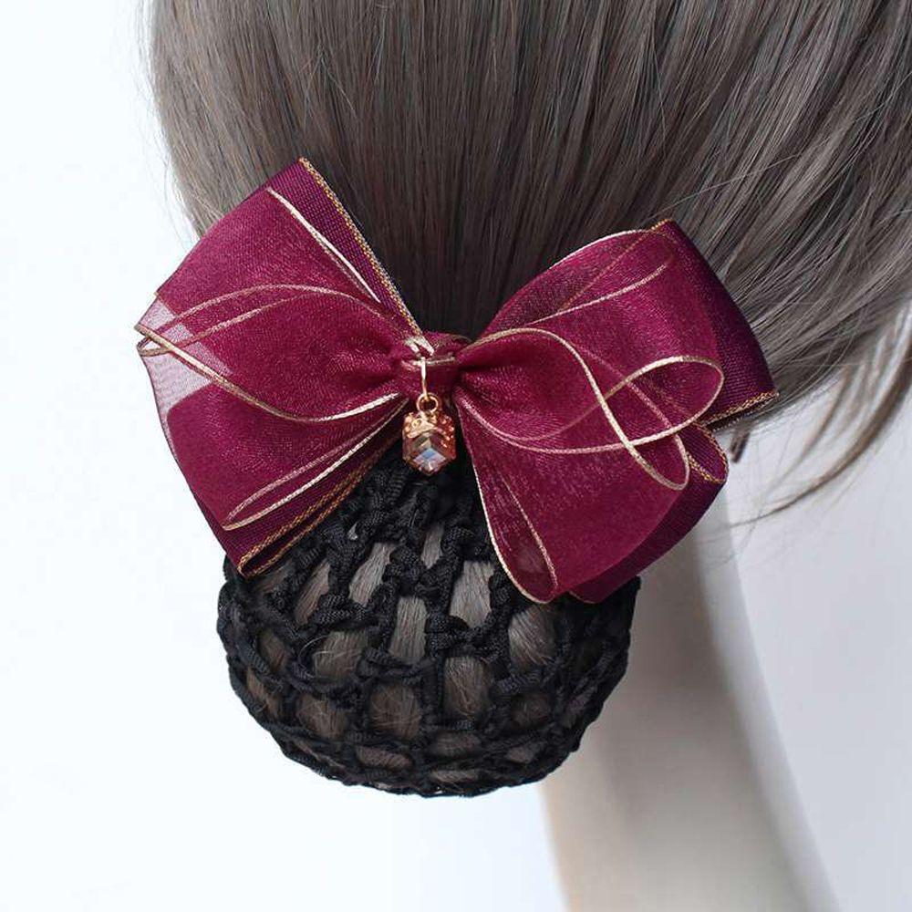 Exquisite Trendy For Stewardess Nurse Cloth Spring Clip Elegant Bow headwear Women Headdress Mesh Snood Hairnet
Exquisite Trendy For Stewardess Nurse Cloth Spring Clip Elegant Bow headwear Women Headdress Mesh Snood Hairnet