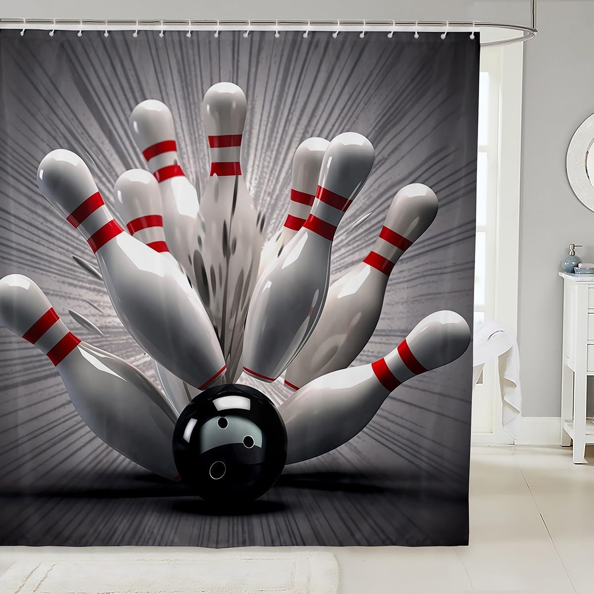 3D Bowling Ball Shower Curtain Sports Theme Modern Athlete Competitive Ball Game Decor For Boys Girls Youth With Hooks W60H190(CM)-1 Pcs
3D Bowling Ball Shower Curtain Sports Theme Modern Athlete Competitive Ball Game Decor For Boys Girls Youth With Hooks W60H190(CM)-1 Pcs