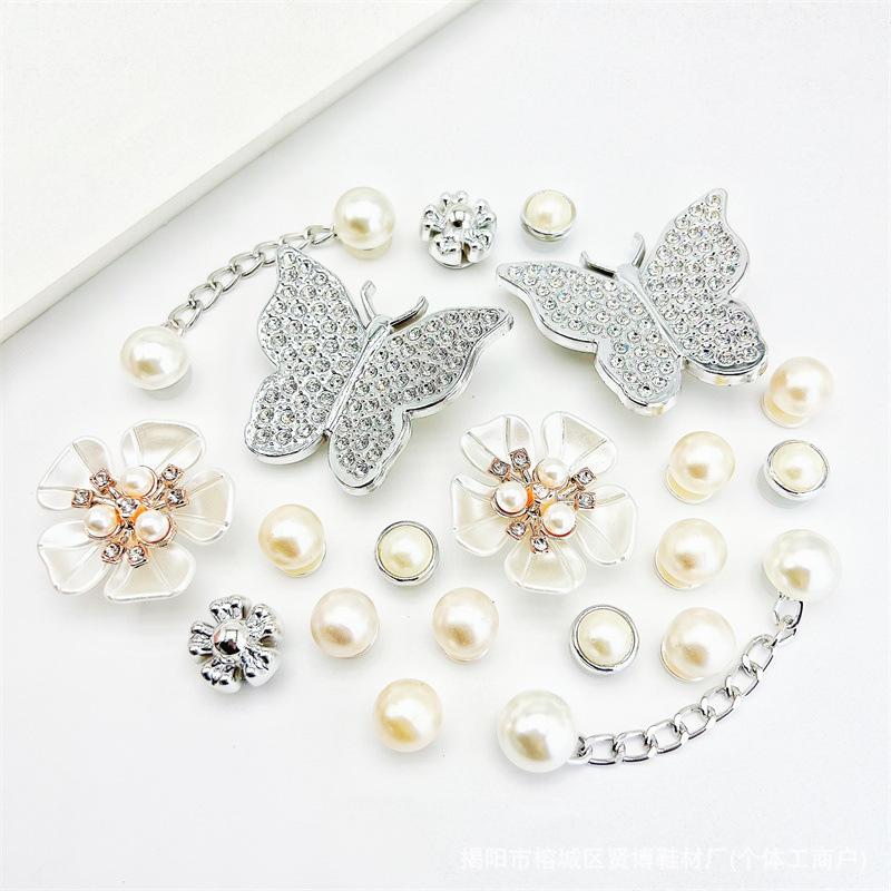 20 Pieces Shoe Charms Set for Clogs Accessories Including Butterfly Flower Pearl and Rhinestone Decorations for Customizing Footwear One Size
20 Pieces Shoe Charms Set for Clogs Accessories Including Butterfly Flower Pearl and Rhinestone Decorations for Customizing Footwear One Size