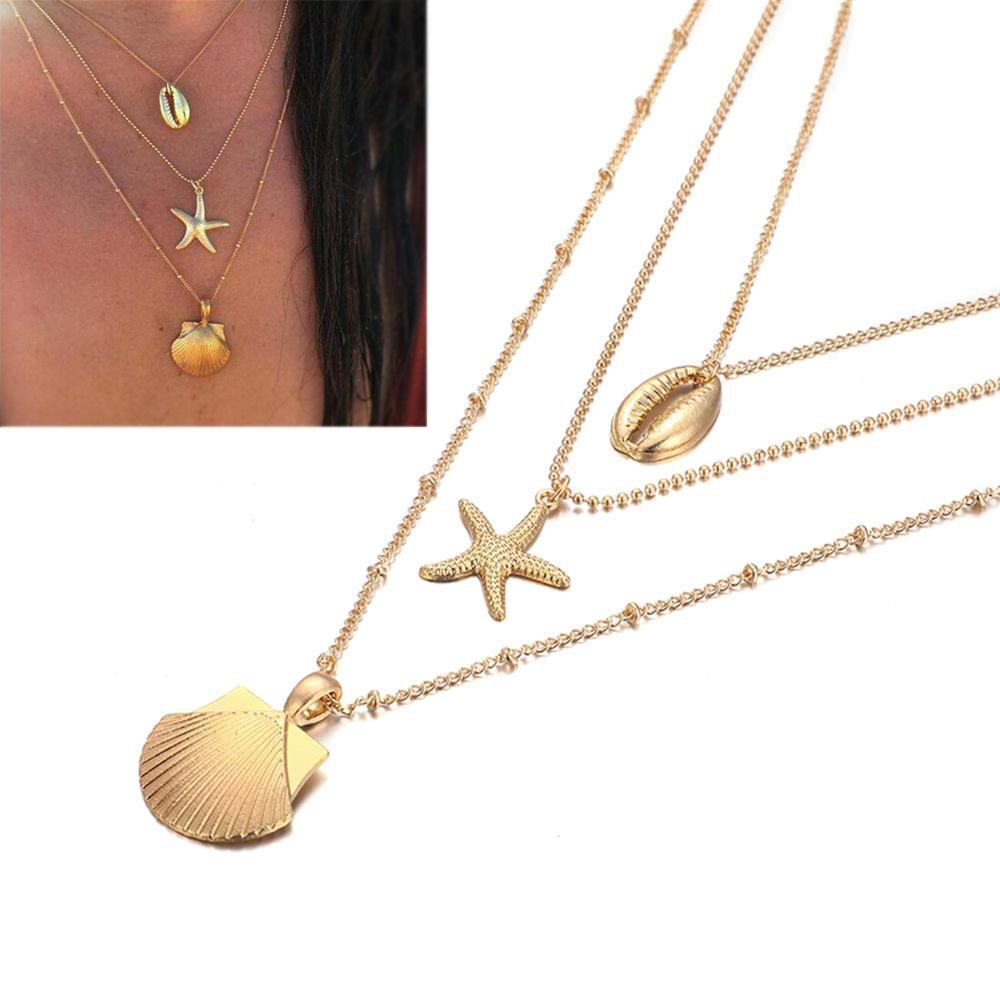Golden Silver Chain Choker Bohemian Beach Jewelry Multilayer Shell Necklace Cowry Seashell Pendant
Golden Silver Chain Choker Bohemian Beach Jewelry Multilayer Shell Necklace Cowry Seashell Pendant