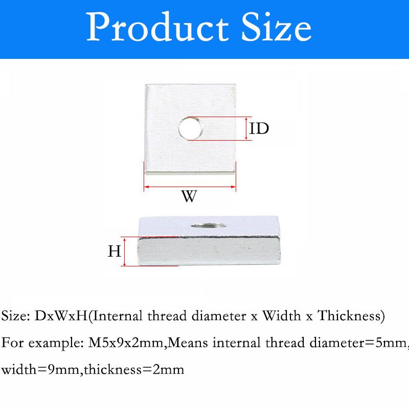 Zinc Plated Carbon Steel Thin Square Nuts M5 M6 M8 M10 M12 Quadrangle Blocks Slider Block for Aluminum Profile Accessory M6x10x4mm-10pcs
Zinc Plated Carbon Steel Thin Square Nuts M5 M6 M8 M10 M12 Quadrangle Blocks Slider Block for Aluminum Profile Accessory M6x10x4mm-10pcs