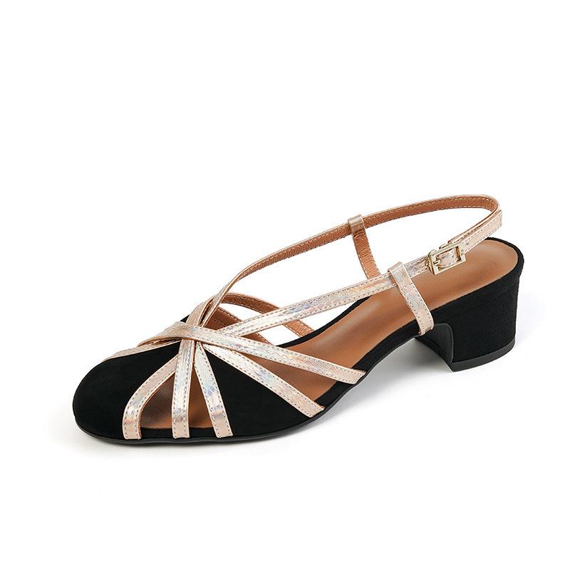 Baotou back empty thick heel sandals women s summer new women s shoes woven thin strips with buckles medium heel Roman shoes 39
Baotou back empty thick heel sandals women s summer new women s shoes woven thin strips with buckles medium heel Roman shoes 39